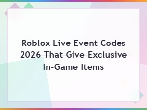 Roblox Live Event Codes for Exclusive in-Game Items